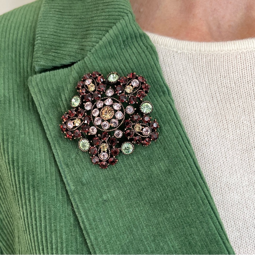 2.25" Rhinestone/Crystal Floral Pin/Brooch